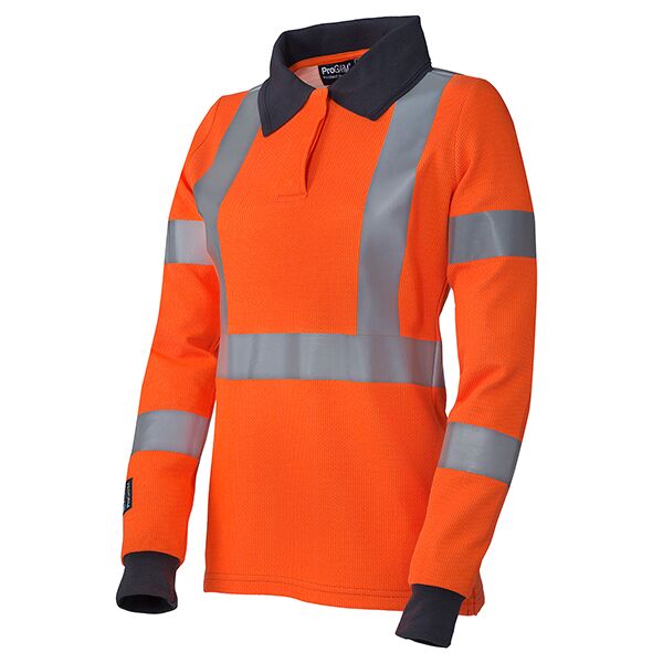 Progarm FR ARC Hi Vis Long Sleeve Ladies Polo Shirt  Thumbnail