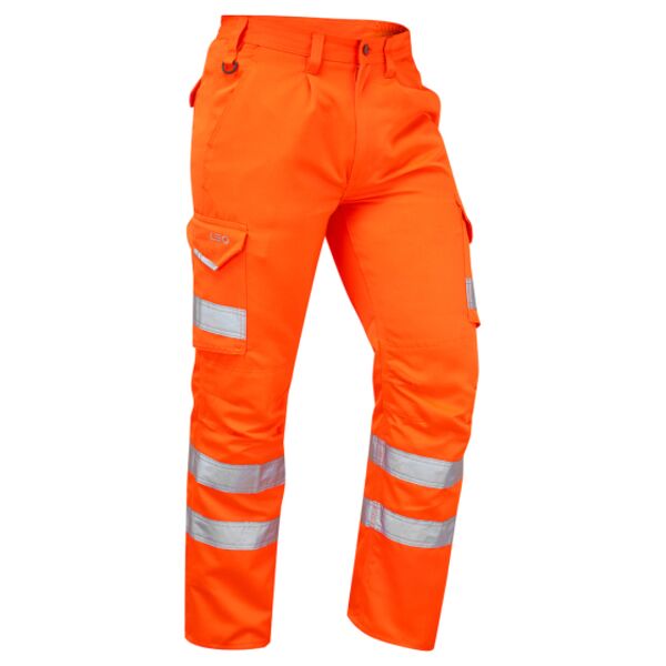 Leo Bideford Orange Hi Vis Cargo Trousers Thumbnail