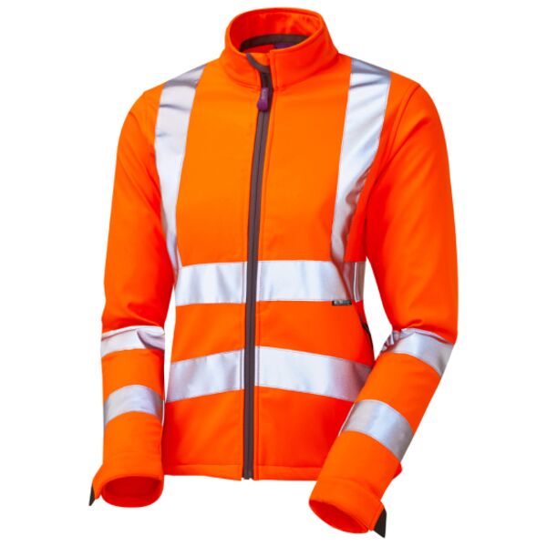 Leo Honeywell Orange Hi Vis Ladies Softshell Jacket Thumbnail