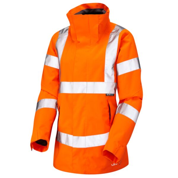 Leo Rosemoor Orange Hi Vis Ladies Waterproof Jacket Thumbnail