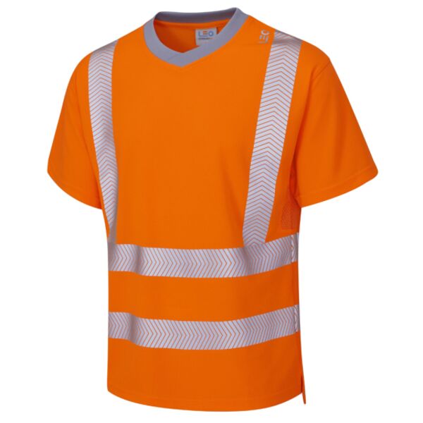 Leo Larkstone Lightweight Hi Vis Orange T-shirt Thumbnail