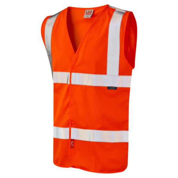 Leo Milford Orange Sleeveless Hi Vis Waistcoat Thumbnail