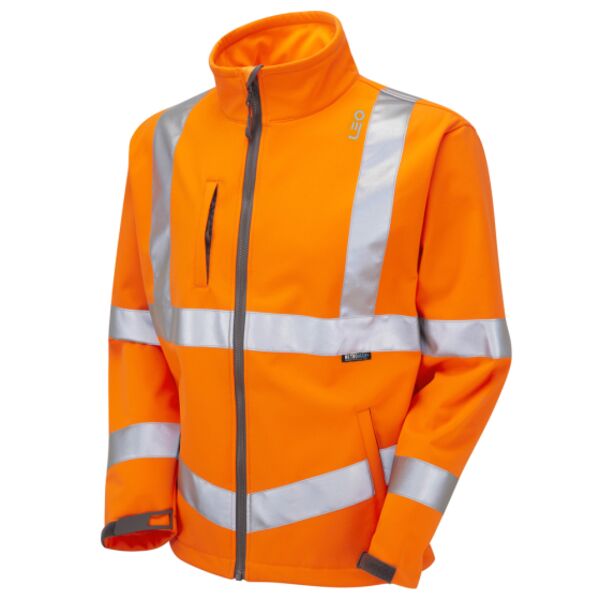 Leo Buckland Orange Hi Vis Softshell Jacket Thumbnail