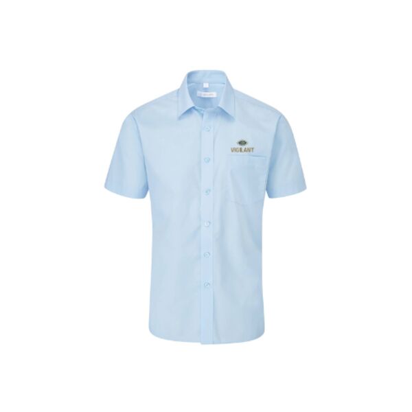 C4ECROM0020 Vigilant Blue Short Sleeve Shirt LB Embroidery Thumbnail