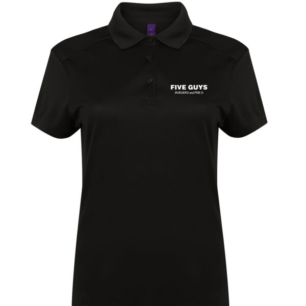 DISCONTINUED - FGCREWBFP Five Guys Ladies Manager Polo - Black Thumbnail