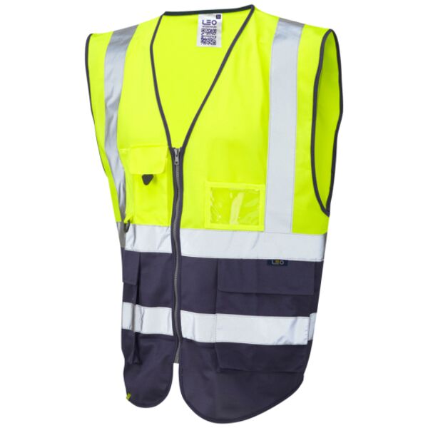 Lynton ISO 20471 Class 1 Superior Waistcoat Yellow/Navy Thumbnail