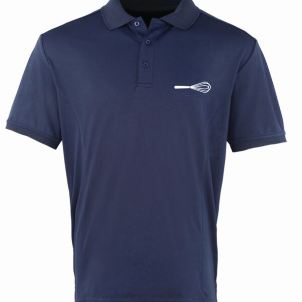 C4ECHART001 Gents Moisture Wicking Polo - Navy + White Whisk Emb FLB Thumbnail