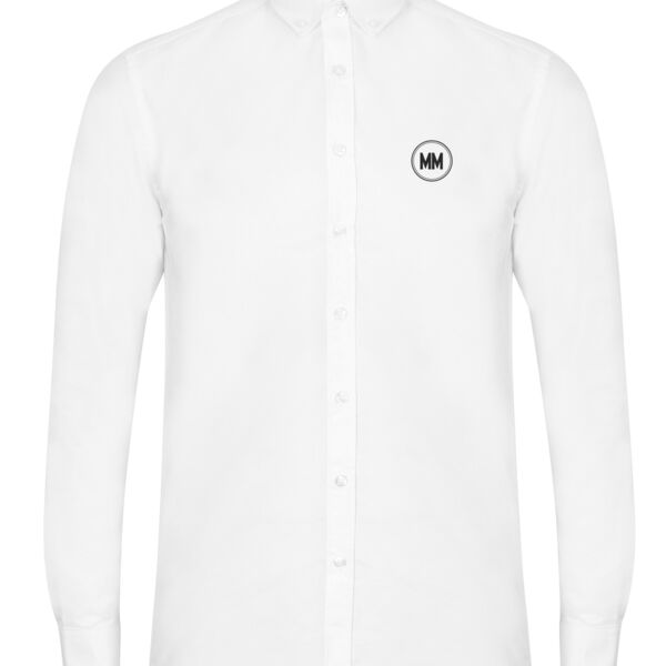 Mercato Gents Long Sleeve White Shirt w/ Logo FLB Thumbnail