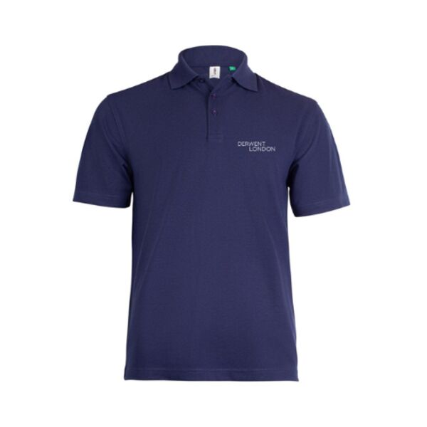 C4ECROM0118 Navy Eco Polo - Derwent Logo Emb LB Thumbnail