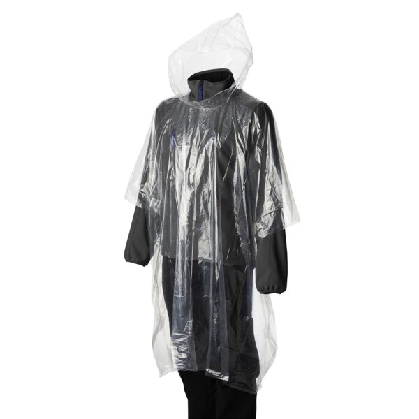 Clear Plastic Ponchos with attached hood - box of 250 Thumbnail
