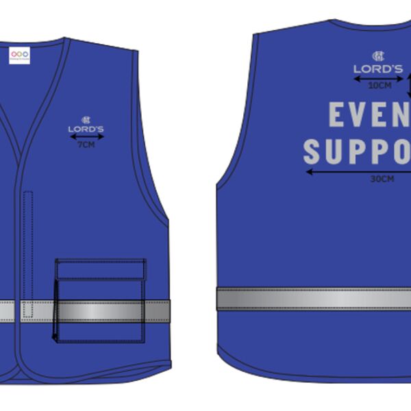 C4EMCC014 MCC Lords Mi Blue Hi Vis Bib - Event Support Thumbnail