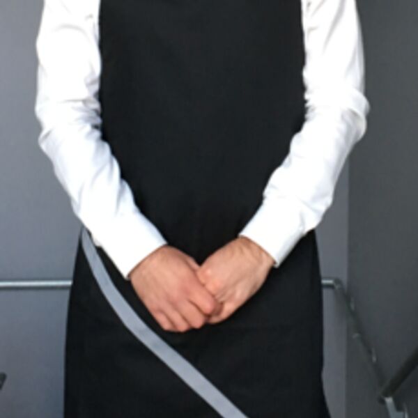 Wembley Black Apron w/ Steel Grey Stripe Thumbnail