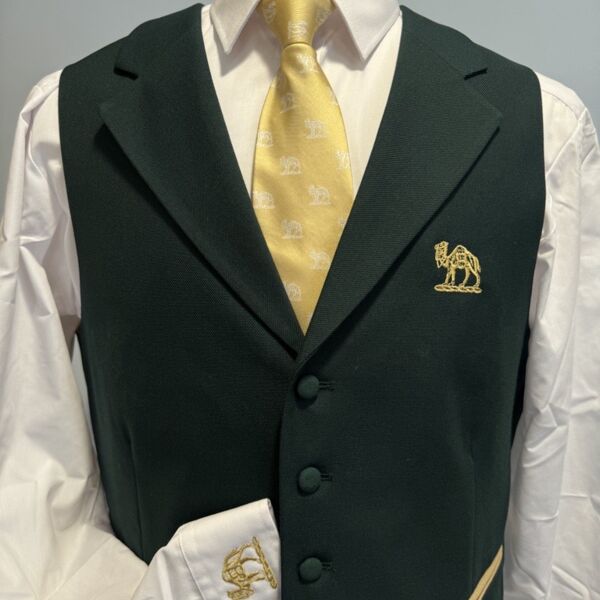 Grocers Hall Gents Slim Fit White Shirt  – C/W Gold Camel on collar and right cuff Thumbnail