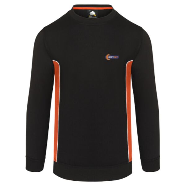 C4ETYRE006 - Two Tone Sweatshirt - Black/Orange City 1st logo FLB Thumbnail