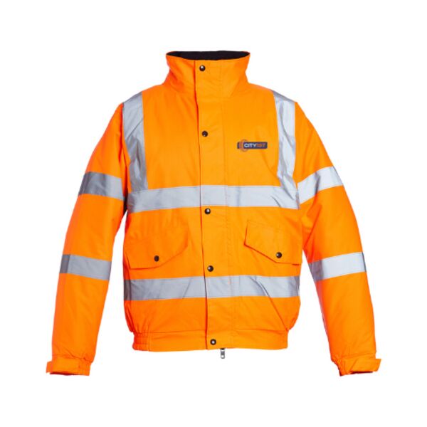 C4ETYRE009 - Orange Bomber Jacket City 1st Logo FLB Emb + REAR HT Thumbnail