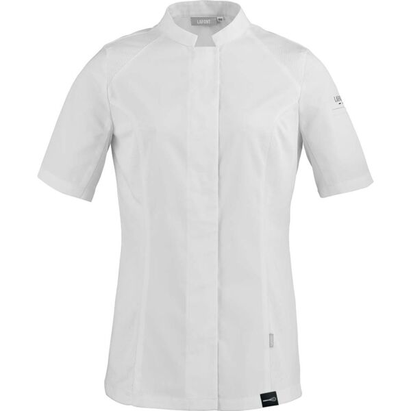 C4ECHART023 - Chartwells Ladies S/S Moisture Wicking Chef Jacket + Tax Tab Thumbnail