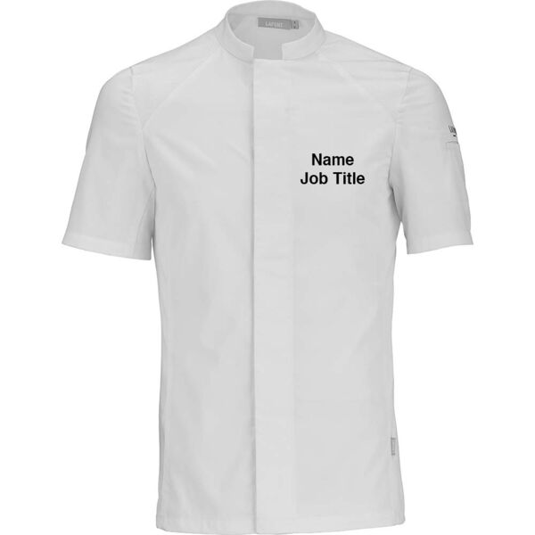 C4ECHART018 - Chartwells Gents S/S Moisture Wicking Chef Jacket + Name/Title Emb FLB + Whisk Emb Right Arm Thumbnail