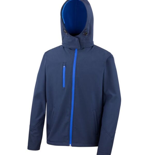 C4ECHART050 - Chartwells Gents Navy Hooded Softshell - c/w Black Whisk Chartwells Tax Tab Thumbnail