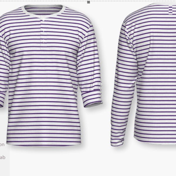 C4EWIM066 - Ladies Bespoke Purple Stripe Eco Long John Shirt Thumbnail