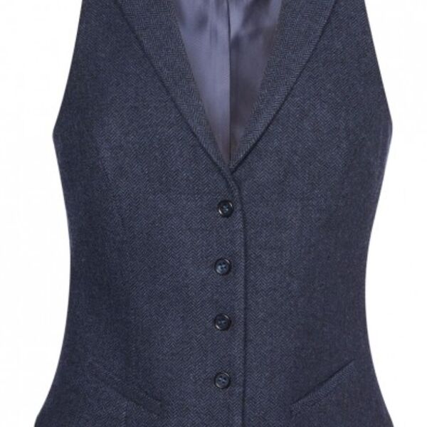 C4ESHGEP002 Ladies Navy Herringbone Waistcoat Thumbnail