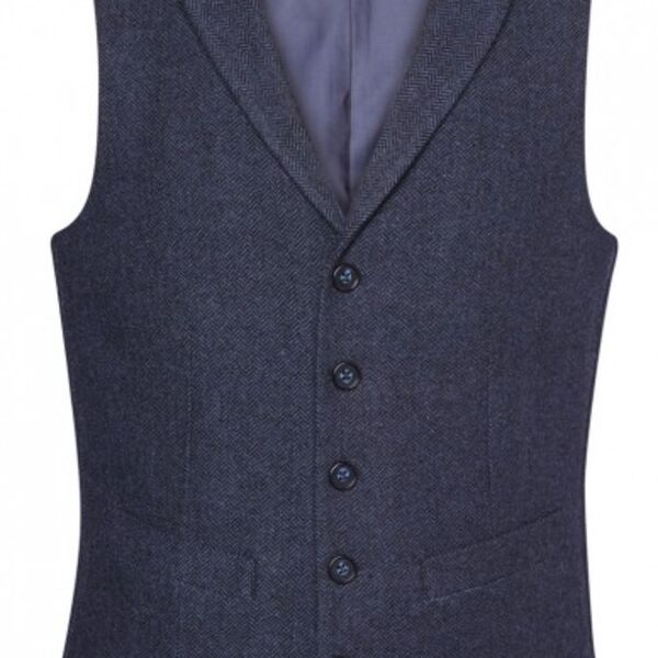 C4ESHGEP004 Gents Navy Herringbone Waistcoat Thumbnail
