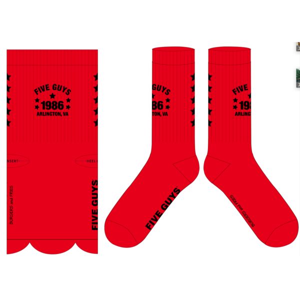 Five Guys Arlington Socks - Red Thumbnail