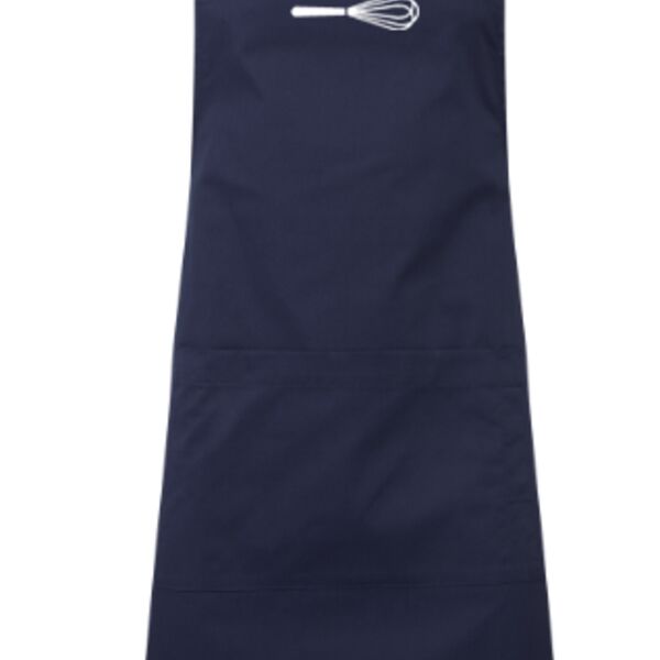 C4ECHART065 Chartwells Navy bib with khaki waist ties & neck ties and Navy front pocket Thumbnail