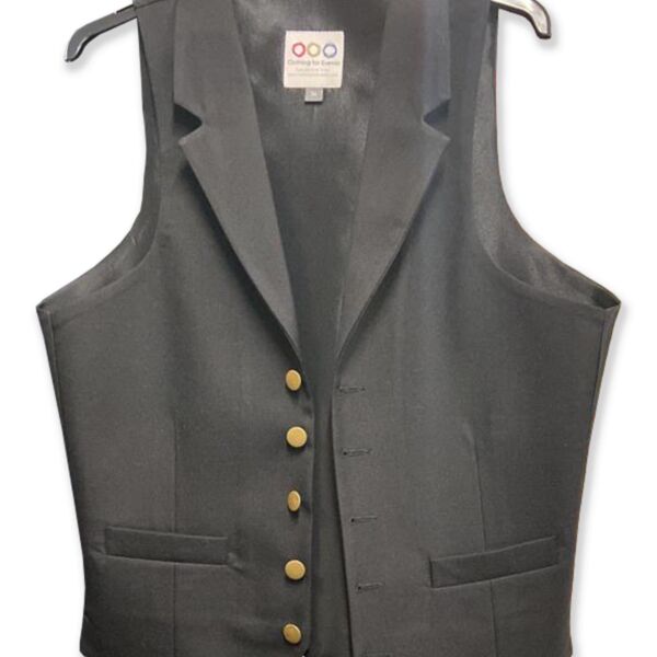 C4ESOHO037 Ladies Soho House Black Waistcoat with Brass Button Thumbnail