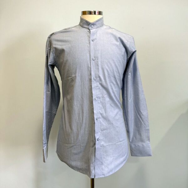 C4ECHART075 - Chartwells Mens Long Sleeve Nehru Collar Shirt - Light Blue  Thumbnail