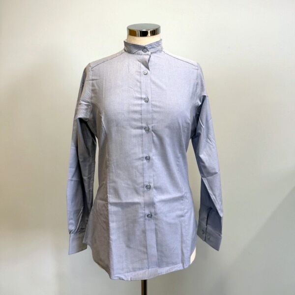 C4ECHART076 - Chartwells Ladies Long Sleeve Nehru Collar Shirt - Light Blue Thumbnail