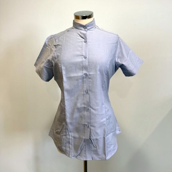 C4ECHART074 - Chartwells Ladies Short Sleeve Nehru Collar Shirt - Light Blue Thumbnail