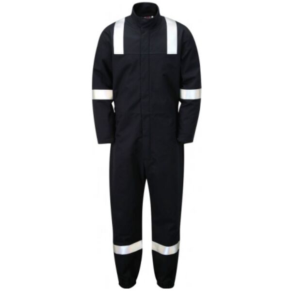 Navy Firesuit with reflective strips Thumbnail