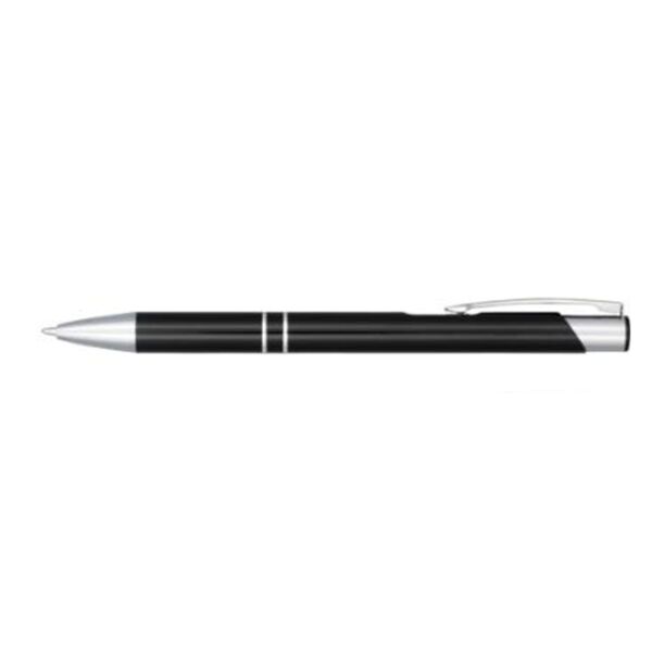 Moneta anodized aluminium click ballpoint pen (black ink) - Solid black Thumbnail
