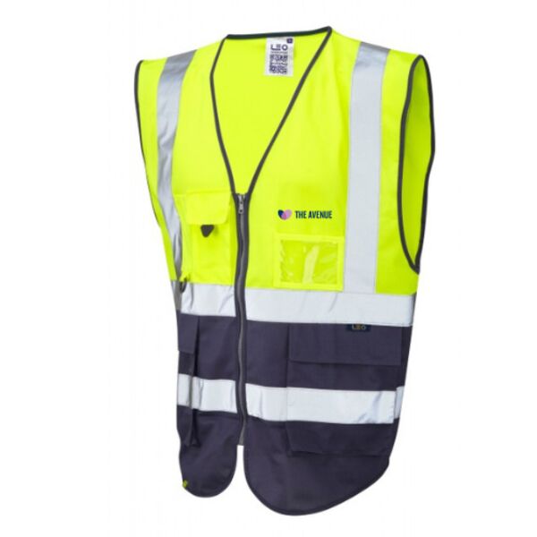 C4ECROM0276 Superior Hi-Vis Vest Yellow/Navy Avenue HT LB - Avenue HT Back Thumbnail