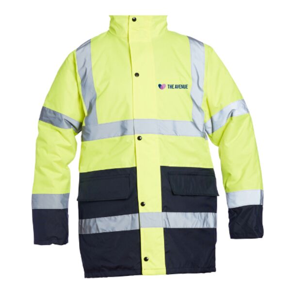 C4ECROM0277 Two Tone Hi-Vis Jacket - Avenue Logo Left Breast HT + Avenue HT Back Thumbnail