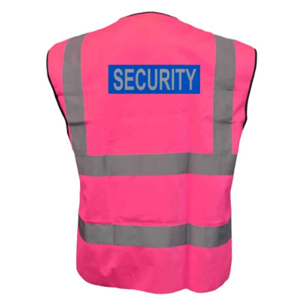 C4ECROM0281 Programme Pink Hi-Vis Vest - Security HT Back Thumbnail