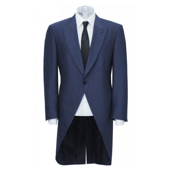 Hurlingham Club Navy Herringbone Tailcoat Blazer Thumbnail