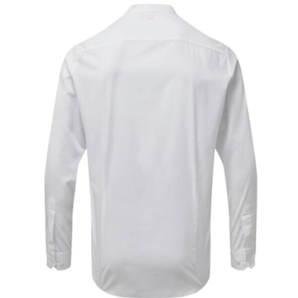 C4ESOHO051 Grandad Collar Shirt - White with white Soho House logo embroidery nape of neck  Thumbnail