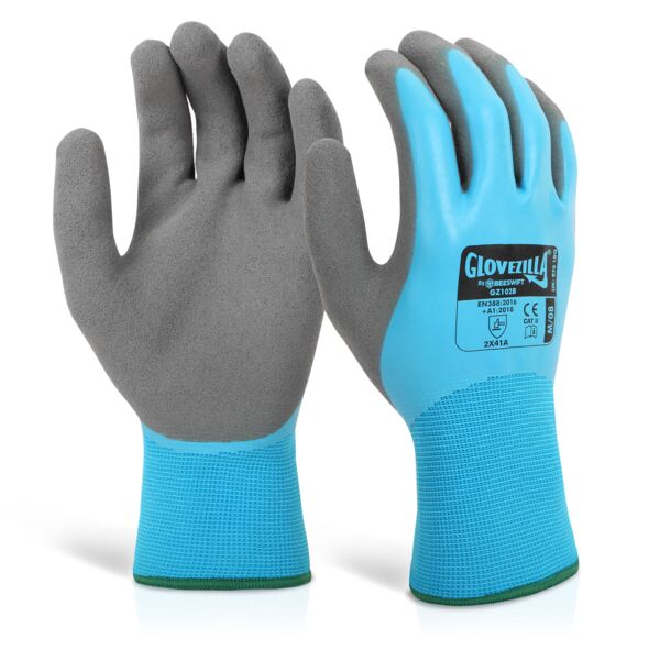 Glovezilla  Waterproof Latex Gripper Glove - 10 pack Thumbnail