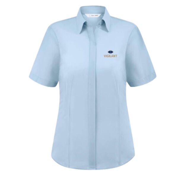 C4ECROM0300 Vigilant Blue Short Sleeve Shirt LB Embroidery Thumbnail