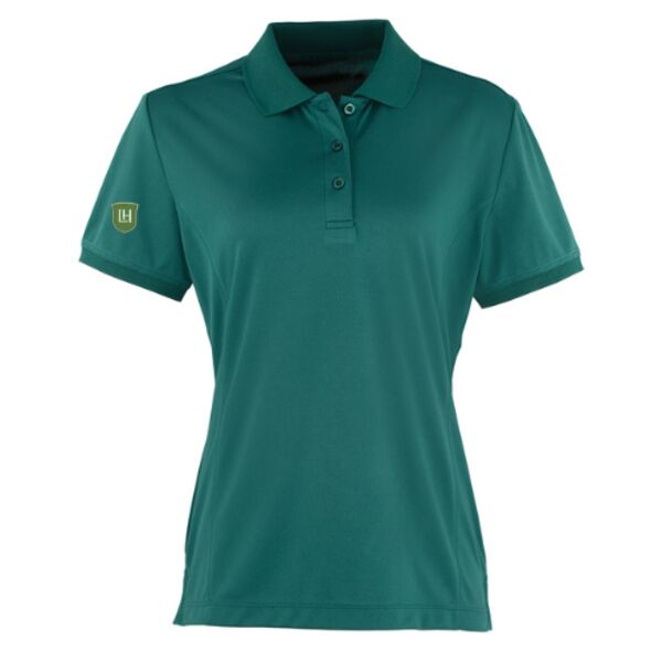 C4ELH007 Ladies Moisture Wicking Bottle Green Polo - LH Crest Emb Right Sleeve Thumbnail