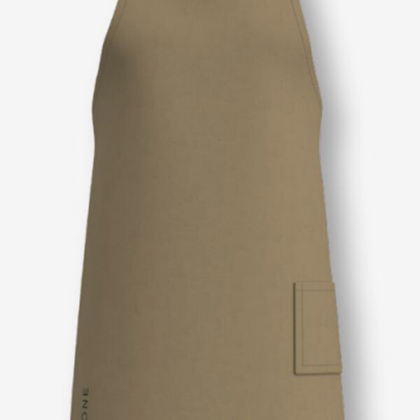 C4ELH001 Bespoke Khaki Bib Apron with Side Pocket - LH Logo Emb Right Leg Thumbnail
