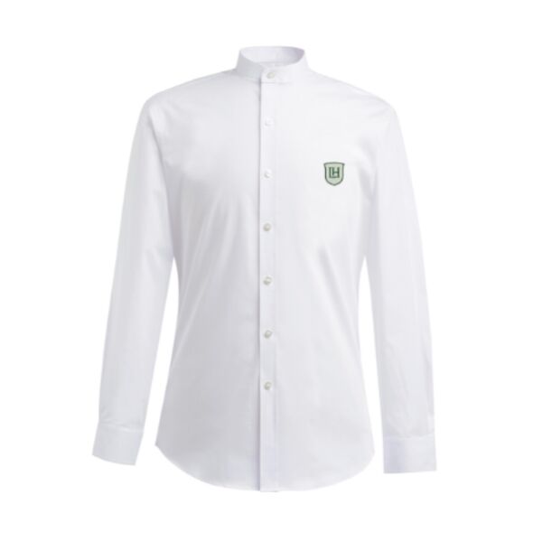 C4ELH027 Gents Mandarin Collar Shirt - LH White Crest FLB Thumbnail