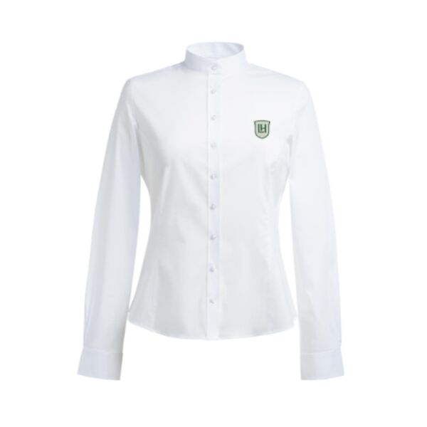 C4ELH028 Ladies Mandarin Collar Shirt - LH White Crest FLB Thumbnail