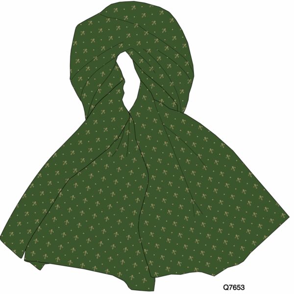 C4ELH040 Green Pattern Hijab  Thumbnail