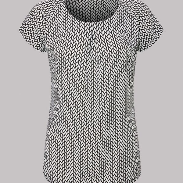 CATRIONA Short Sleeve Blouse - Black Thumbnail