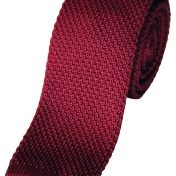 Knitted Tie- Wine Thumbnail