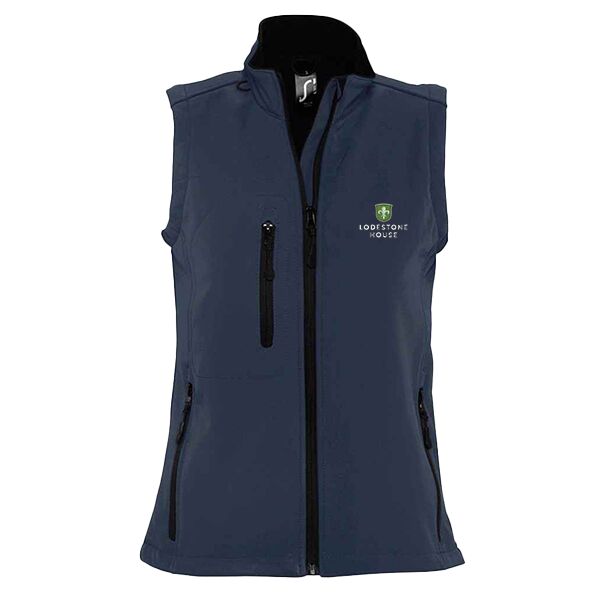 C4ELH049 Ladies Navy Soft Shell Bodywarmer - LH Logo Emb FLB Thumbnail