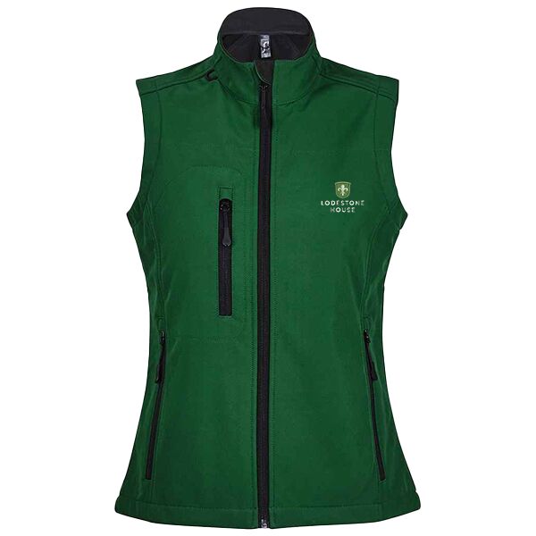 C4ELH050 Ladies Green Soft Shell Bodywarmer - LH Logo Emb FLB Thumbnail