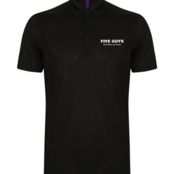 FGCREWBMP Five Guys Men's Manager Polo - Black - 4XL - 5XL Thumbnail